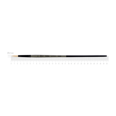 Пензель синтетика кругла TERRA 1608R №4 довга ручка ROSA 4823098533689 фото