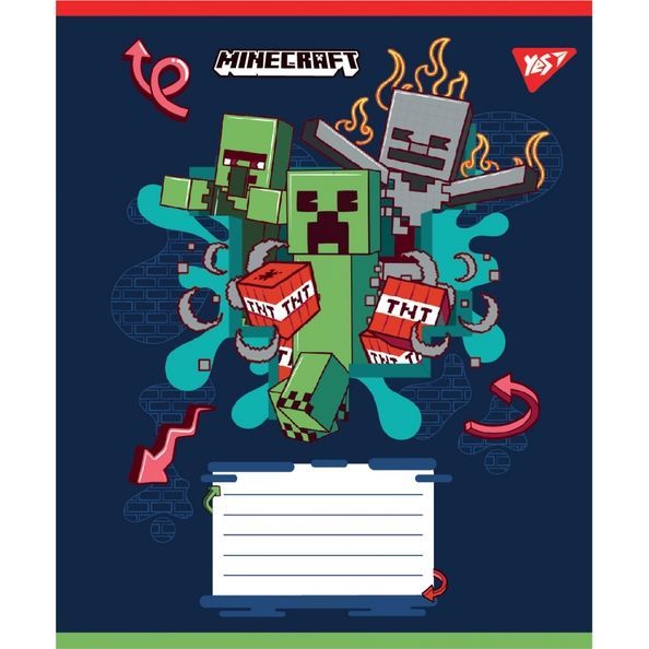 А5/12 кос. Yes Minecraft Heroes, зошит учнівський шкільний (5шт.) 767578 фото