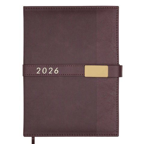 Щоденник датов. 2026 LEROY, А5, коричневий, штуч.шкіра BM.21145-25 фото