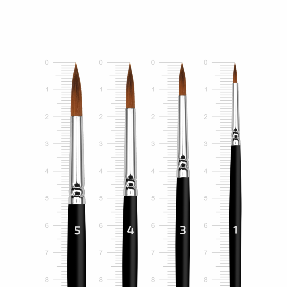 Набір пензлів №2 синтетика 4шт, кругла (№1,3,4,5) коротка ручка Arteo 4823098547709 фото