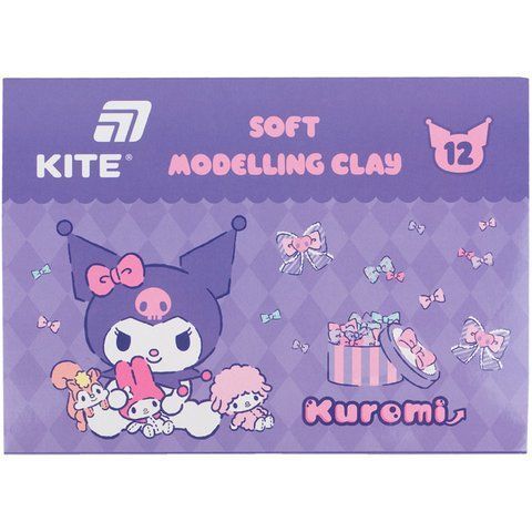 Пластилін восковий Kite Kuromi HK24-1086, 12 кольорів, 240 г HK24-1086 фото
