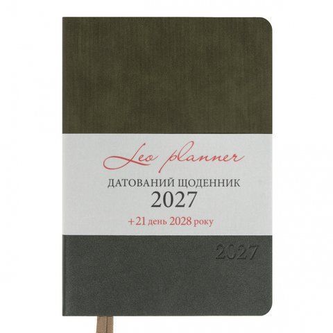 Щоденник діловий А5 Leo Planner датований 2027 "Velvet", м'який, темно-зелений, 368 сторінок 252721 фото