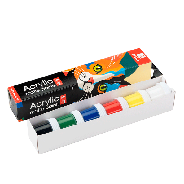 Набір акрилових фарб ColorСat матовий 6&times;10мл Arteo 4823098544968 фото