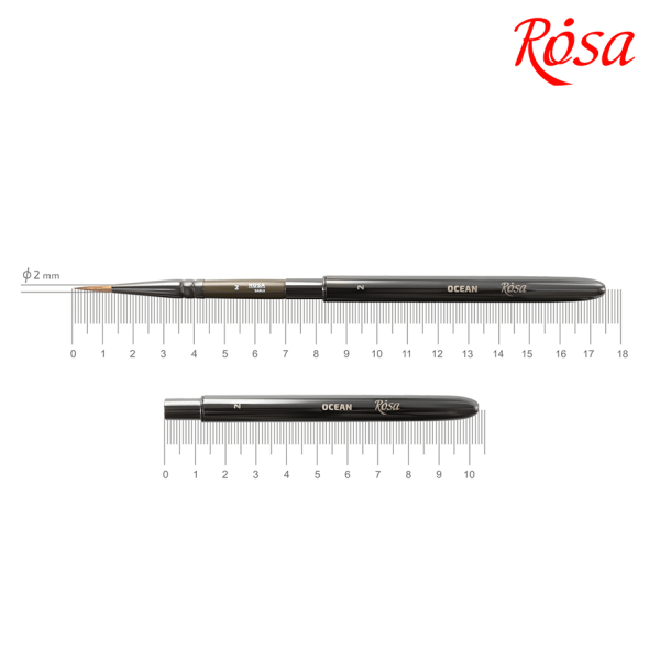 Пензель соболь круглий TRAVEL BRUSH OCEAN 168 №2 коротка ручка ROSA 4823098516897 фото