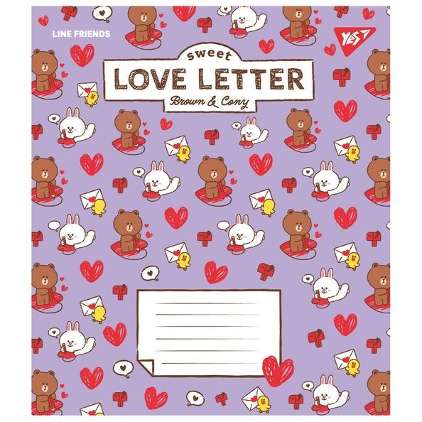 А5/12 лін. Yes Line Friends. Love letter, зошит учнів. (5шт.) 766948 фото