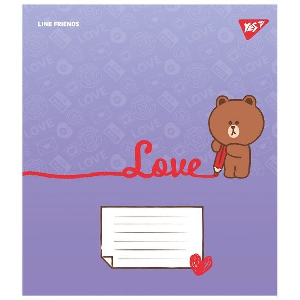 А5/12 лін. Yes Line Friends. Love letter, зошит учнів. (5шт.) 766948 фото