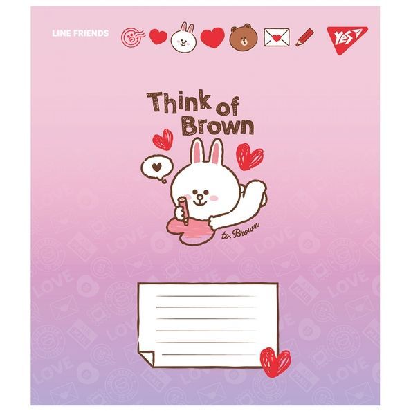 А5/12 лін. Yes Line Friends. Love letter, зошит учнів. (5шт.) 766948 фото