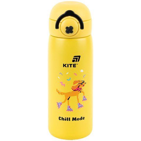 Термос з кнопкою 430 мл, жовтий K25-1221-2 Kite, Chil mode K25-1221-2 фото