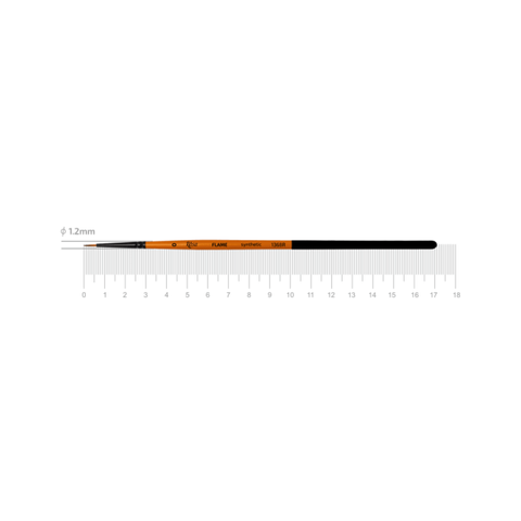 Пензель синтетика кругла FLAME 1368R №0 коротка ручка ROSA 4823098534273 фото