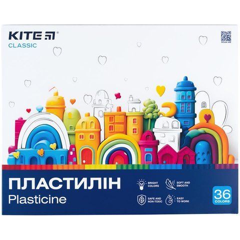 Пластилін Kite Classic K-078, 36 кольорів, 720 г K-078 фото