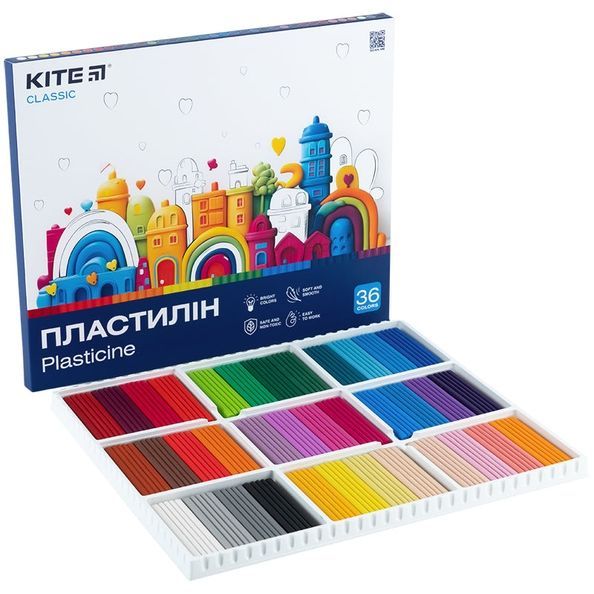 Пластилін Kite Classic K-078, 36 кольорів, 720 г K-078 фото