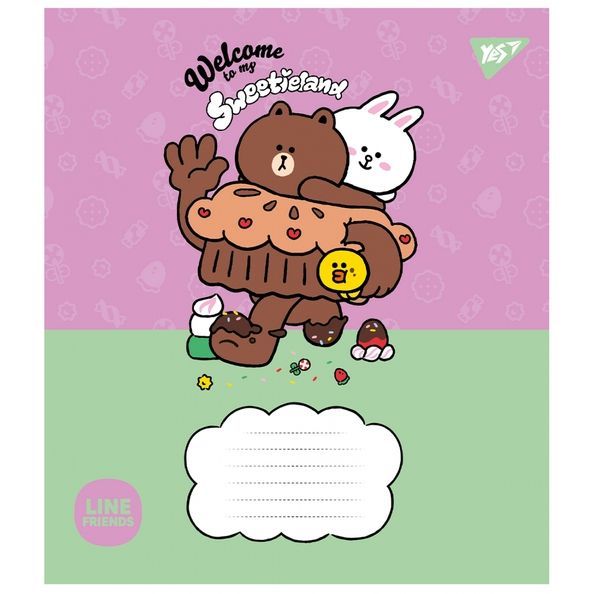 А5/12 лін. Yes Line Friends. Sweetieland, зошит учнів. (5шт.) 766949 фото