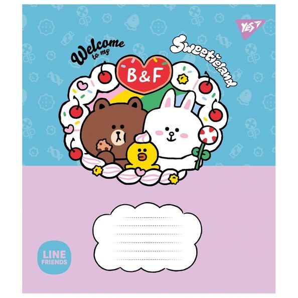 А5/12 лін. Yes Line Friends. Sweetieland, зошит учнів. (5шт.) 766949 фото