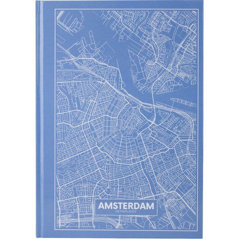 Книга записна А4 Maps Amsterdam, 96арк., кліт., блакитний 8422-507-A фото