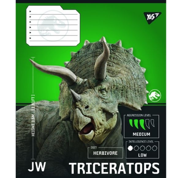 Зошит учнівський загальний Yes JURASSIC WORLD Strength and Power А5 48 аркушів лінія ( 5шт ) 767673 фото