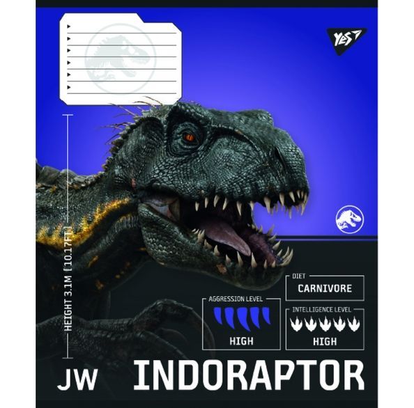 Зошит учнівський загальний Yes JURASSIC WORLD Strength and Power А5 48 аркушів лінія ( 5шт ) 767673 фото