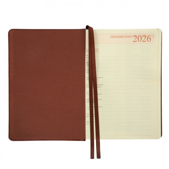 Щоденник А5 Leo Planner датований 2026 "Whisky", твердий, коричневий, 368 сторінок 252670 фото