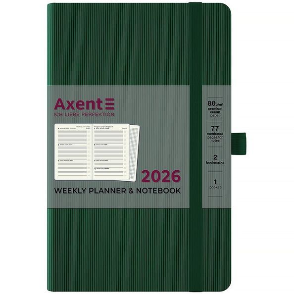 Щотижневик 2026 Partner Lines, 125*195, темно-зелений 8515-26-23-A фото