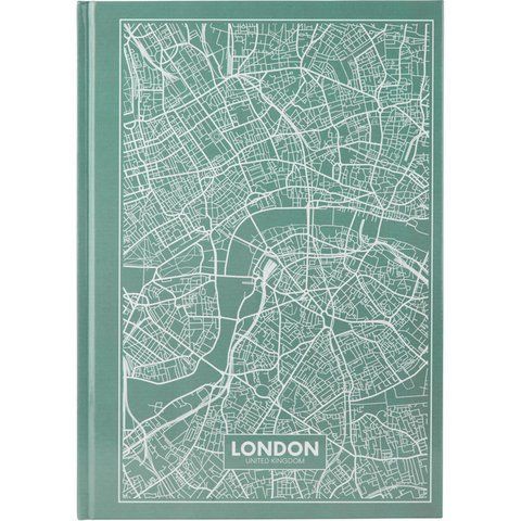 Книга записна А4 Maps London, 96арк., кліт., бірюзовий 8422-516-A фото