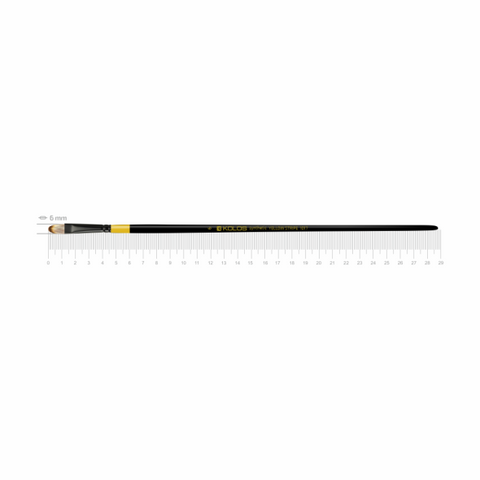 Пензель синтетика овальна Yellow stripe 1017 № 6 довга ручка KOLOS 4823064901030 фото