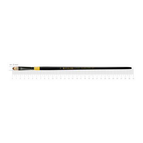 Пензель синтетика овальна Yellow stripe 1017 №10 довга ручка KOLOS 4823064901047 фото
