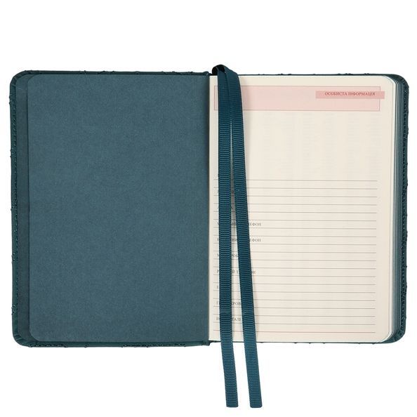 Щоденник А6 Leo Planner недатований "Vibe", твердий, темно-бірюзовий, 320 сторінок 252709 фото