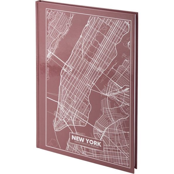 Книга записна А4 Maps New York, 96арк., кліт., рожево-корич. 8422-543-A фото