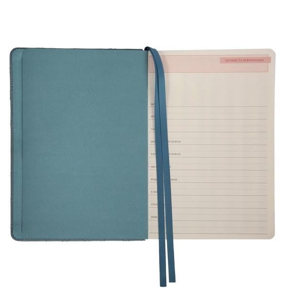 Щоденник А5 Leo Planner недатований "Vibe"; твердий; димчасто-блакитний; 320 сторінок 252697 фото