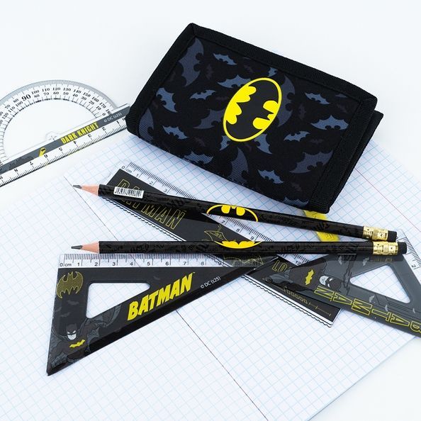 Набір: лінійка 15 см, 2 косинця, транспортир Kite DC Comics DC25-282 DC25-282 фото