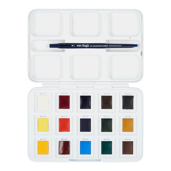 Набір акварельних фарб, VAN GOGH, Pocket box, 12 кювет+3 БЕЗКОШТОВНО, Royal Talens 20808632 фото