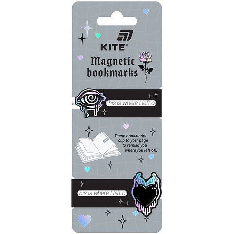 Набір магнітних закладок-індикаторів Kite Noir K26-496-2 K26-496-2 фото
