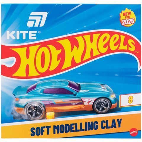 Пластилін восковий Kite Hot Wheels HW25-082, 8 кольорів, 160 г HW25-082 фото