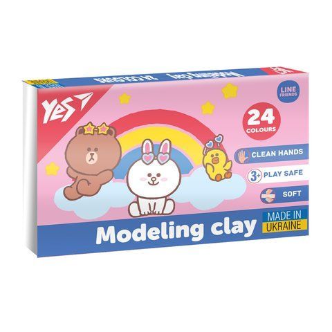 Пластилін Yes, 24 кол., 480г "Line Friends" 540683 фото