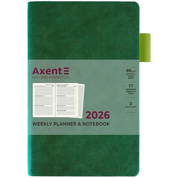 Щотижневик 2026 Partner Muse Soft, 125*195, зелений 8527-26-2-A фото