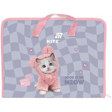 Папка-портфель на блискавці Kite Studio Pets SP26-202, 1 відділення, A4 SP26-202 фото