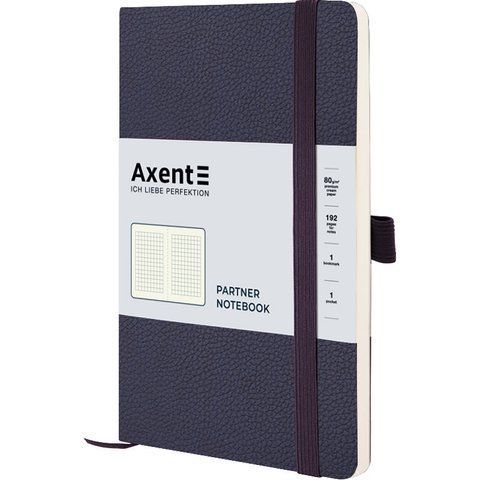 Книга записна Partner Soft Skin,125*195, 96арк, кліт, синя 8616-02-A фото