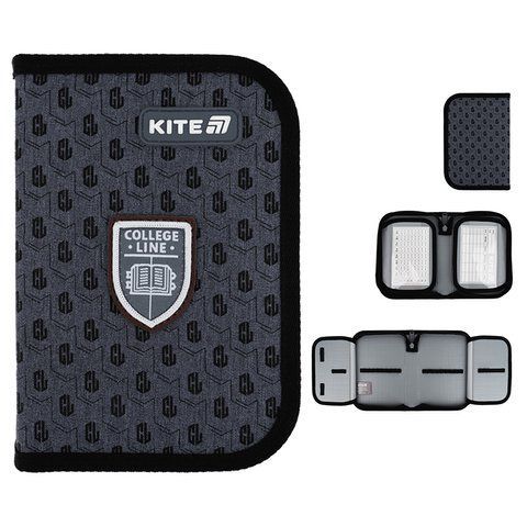 Пенал без наповнення Kite College Line Boy K25-622-2, 1 відділення, 2 відворот K25-622-2 фото