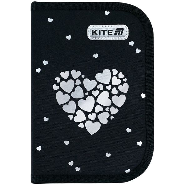 Пенал Kite 1 від., 2 відв., з наповненням 622H Black&Silver K26-622H-5 фото