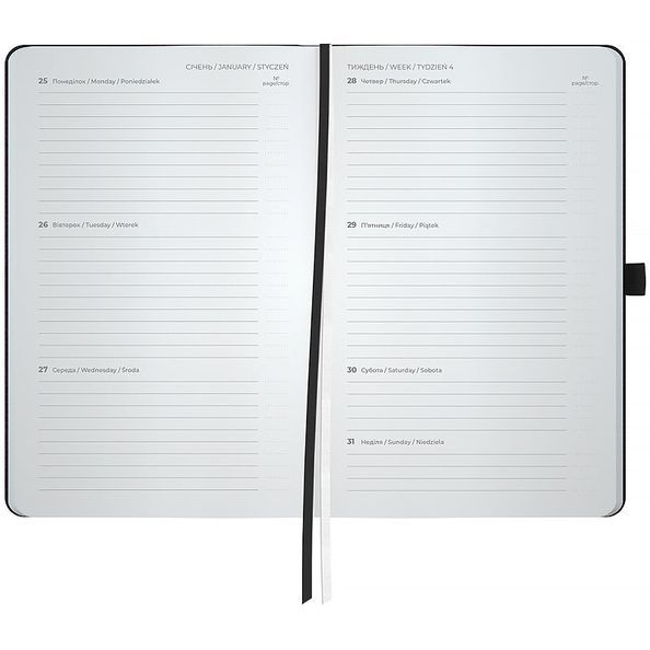 Щотижневик 2027 Partner Soft Skin, 125*195, чорний 8509-27-01-A фото