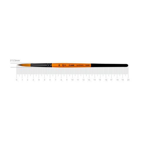 Пензель синтетика кругла FLAME 1368R №10 коротка ручка ROSA 4823098534310 фото