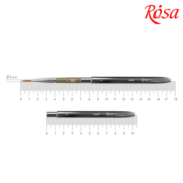 Пензель мікс соболь-синтетика круглий TRAVEL BRUSH LAKE 178 №2 коротка ручка ROSA 4823098516804 фото