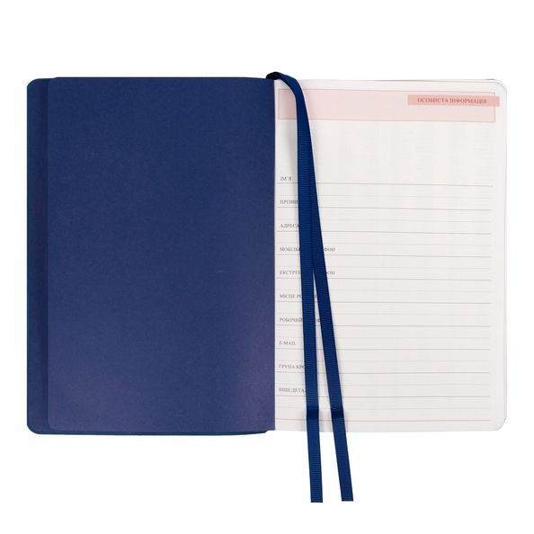 Щоденник діловий А5 Leo Planner недатований "Fiore", м'який, синій, 320 сторінок 252772 фото