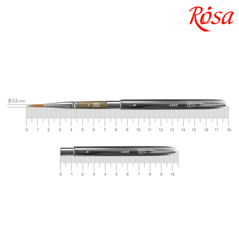 Пензель мікс соболь/синтетика круглий TRAVEL BRUSH LAKE 178 № 4 коротка ручка ROSA 4823098516873 фото