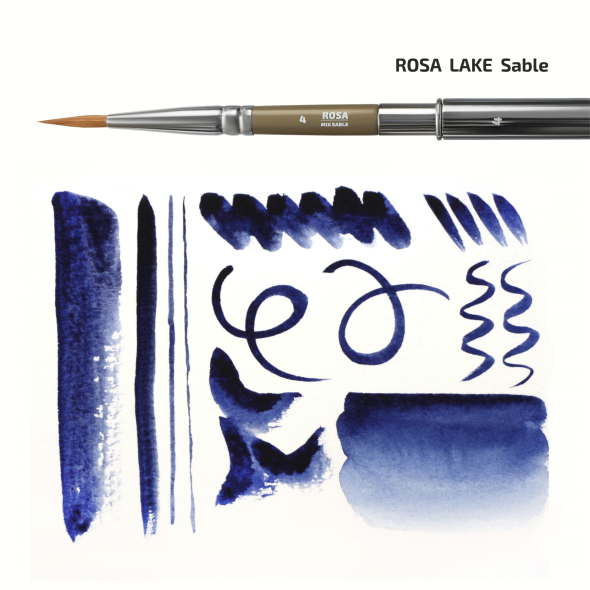Пензель мікс соболь/синтетика круглий TRAVEL BRUSH LAKE 178 № 4 коротка ручка ROSA 4823098516873 фото