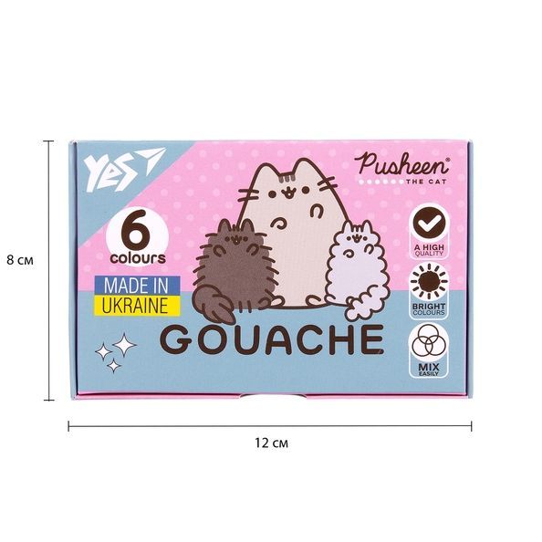 Фарби гуашеві Yes Pusheen 6 кол. 20 мл 230400 фото