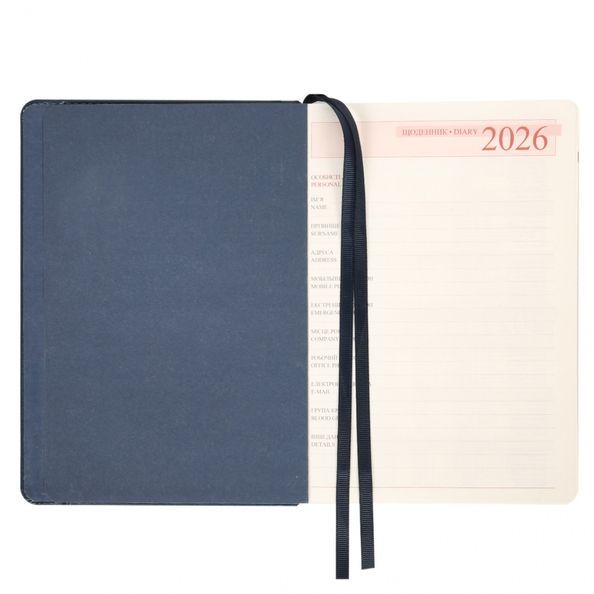 Щоденник А5 Leo Planner датований 2026 "Legacy", твердий, синій, 368 сторінок 252648 фото