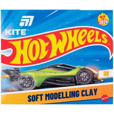 Пластилін восковий Kite Hot Wheels HW25-084, 10 кольорів, 200 г HW25-084 фото