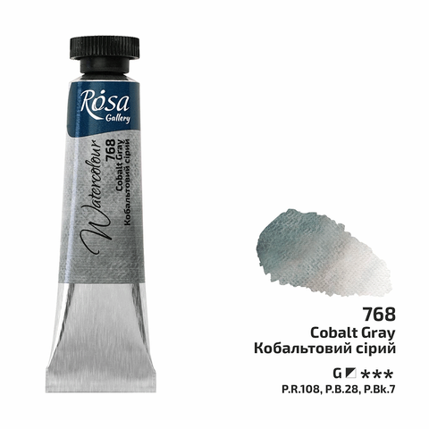 Фарба акварельна, Кобальтовий сірий (768), туба, 10мл, ROSA Gallery 4823098536550 фото