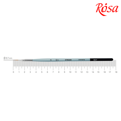 Пензель синтетика кругла лайнер STREAM 123/7 № 2 коротка ручка ROSA 4823098516989 фото