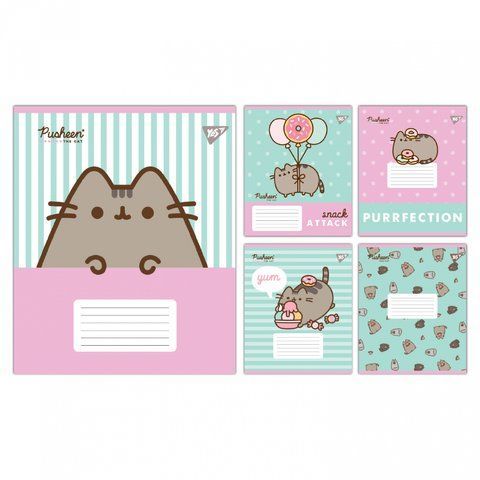 А5/12 лін. Yes Pusheen Candy, зошит учнівський шкільний (5шт.) 767598 фото